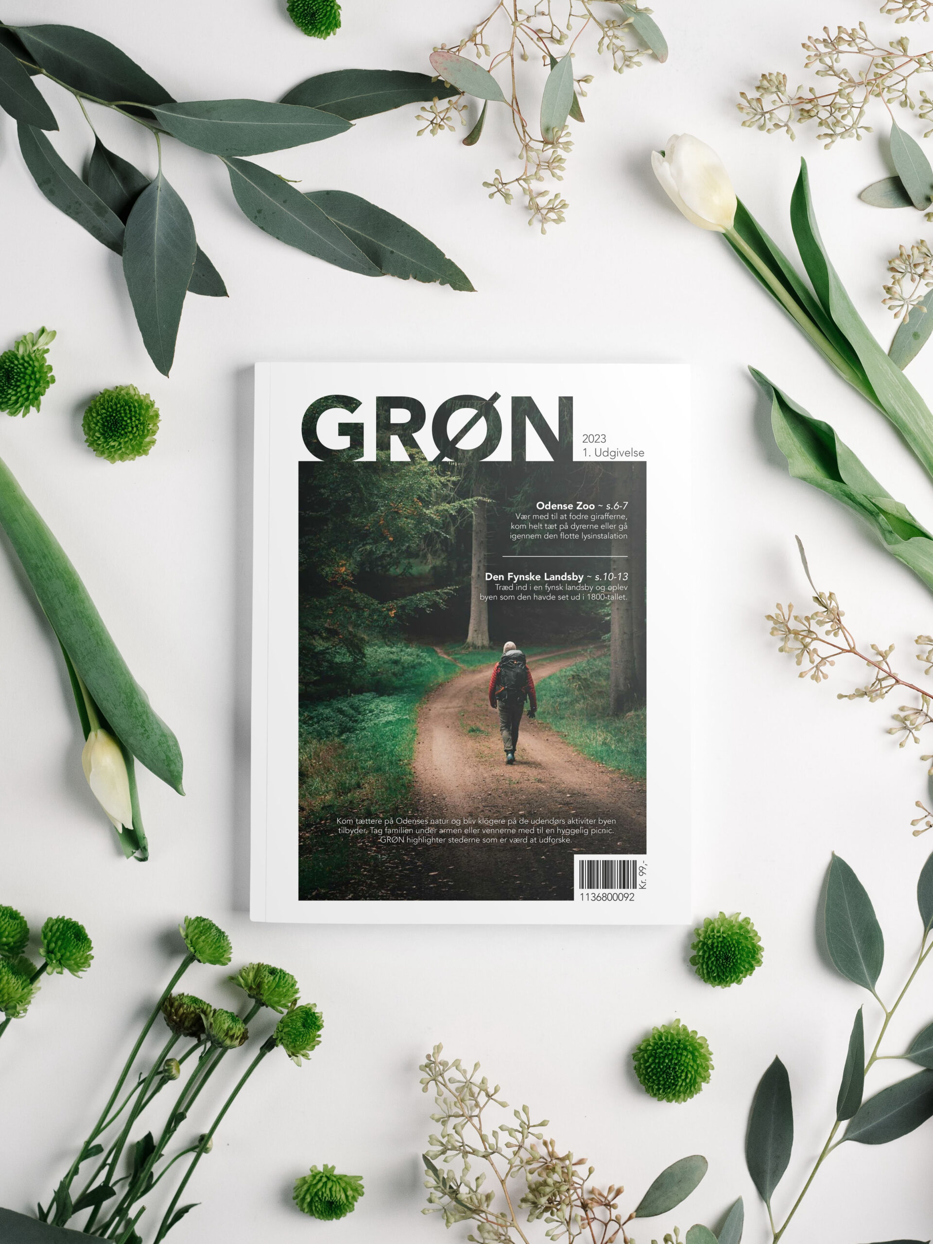 Magazine with Flowers Mockup